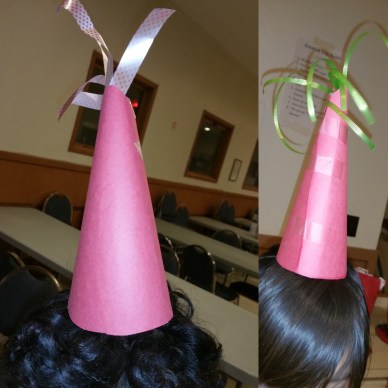 construction paper party hats, diy