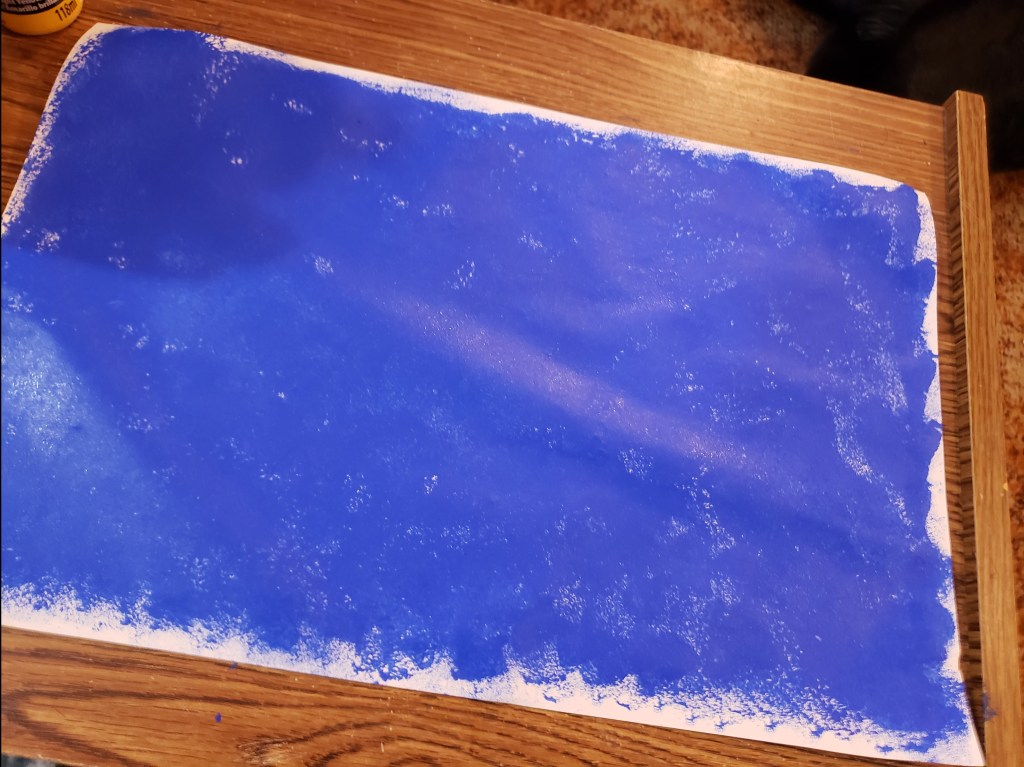 blue sponge painting